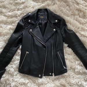 Maje Black Leather Jacket size 36 (S) Small